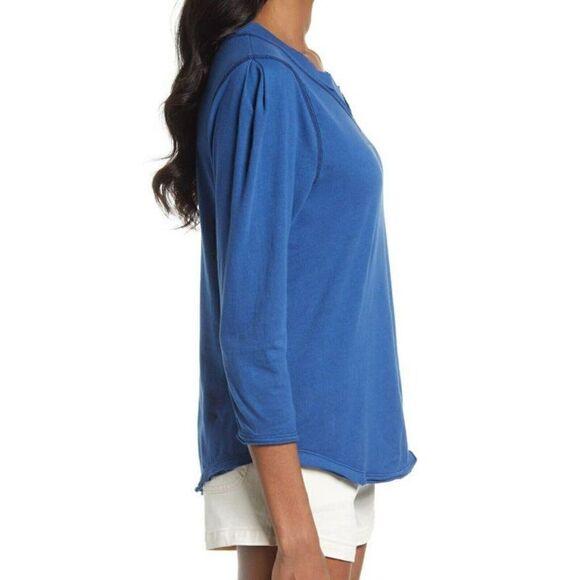 FREE PEOPLE Women's - S - Clover Puff Shoulder Top - Midnight hour /Blue - Picture 4 of 5